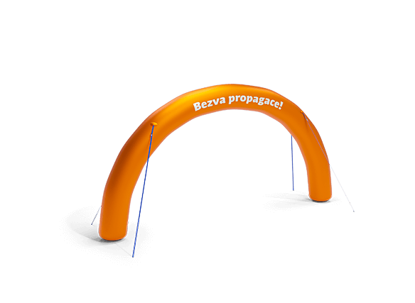 Nafukovací brána s ventilátorem, oblouk, 8 x 4 m